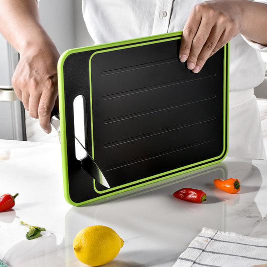 2in1 Double-Sided Cutting Board with Defrost & Knife Sharpener Kitchen Chopping